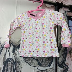 My destiny baby girls 18M flower top long sleeve 100% cotton white w pink